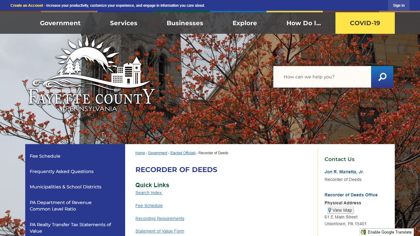 Recorder of Deeds | Fayette County, PA